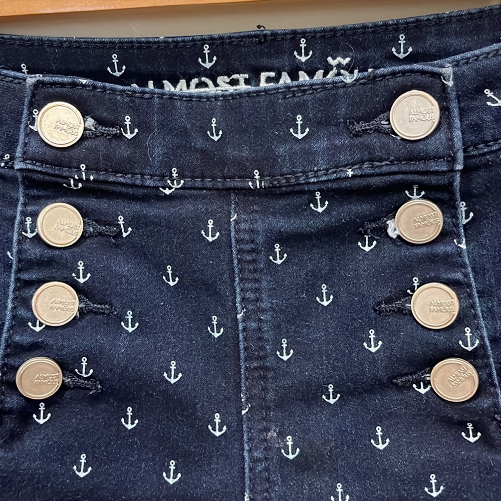 Almost Famous Navy White Shorts Anchor - Picture 2 of 5